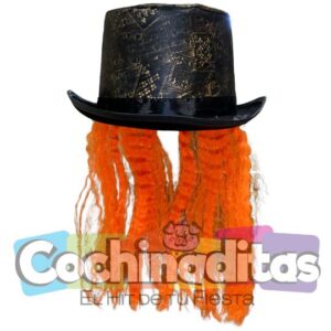 Sombrero de sombrerero con peluca