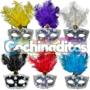 Antifáz de lentejuela con corazones