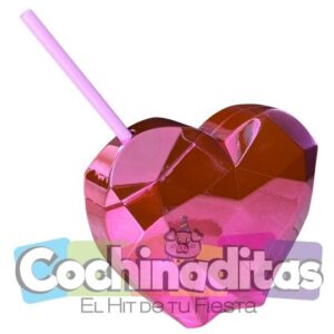 Vaso de corazón metálico