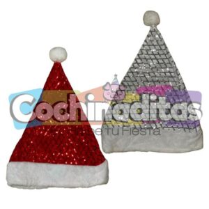 Gorro de Santa con rombos de lentejuela
