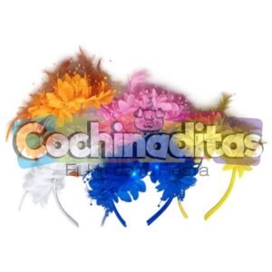 Diadema flor con pluma de luz