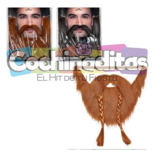 Barba y bigote con trenzas