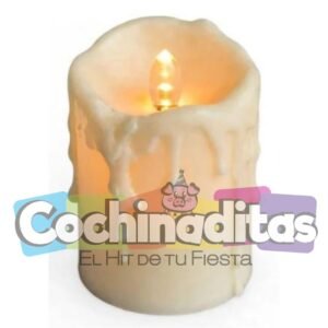 Vela derretida con luz
