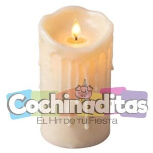 Vela derretida con luz gde