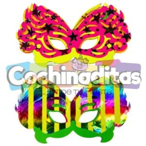Antifáz doble mariposa