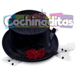 Sombrero de copa alta con flor