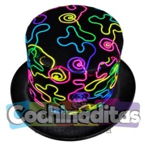 Sombrero de copa tiras neón