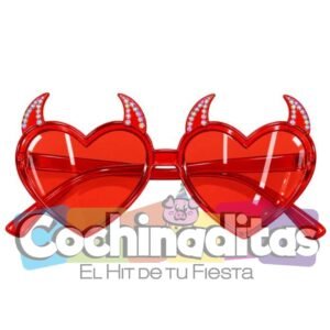 Lente corazón con cuernos
