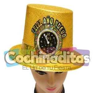 Sombrero año nuevo reloj